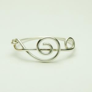 Music Note Sterling Silver Wire Ring - Treble Clef..
